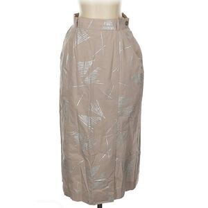 ESCADA Tan/silver  Pencil Skirt Slit Front Lined Size 36 / US 6